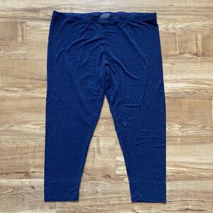 LILITH L Navy Blue Pull-On Casual Lounge Cropped Comfy Jersey Knit Pajama Pants